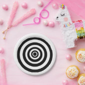 Schwarzweiß gestreiftes Halloween-Party Pappteller (Party)