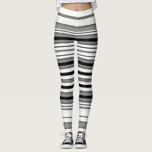 Schwarzweiss-gestreiftes Leggings
