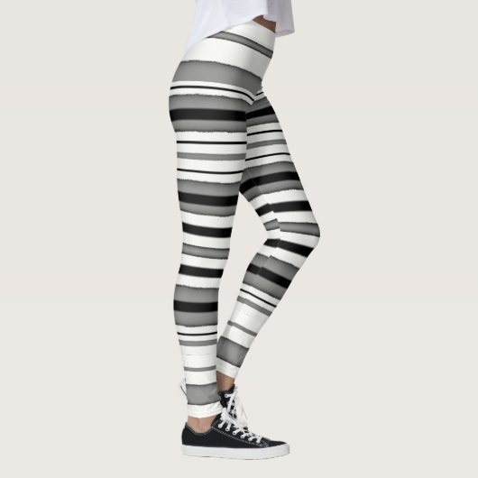Schwarzweiss-gestreiftes Leggings (Rechts)