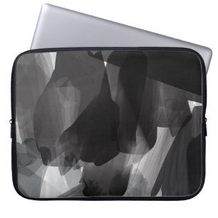 Schwarzweiß gestrichene Abstrakte Hintergrundfarbe Laptopschutzhülle