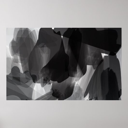 Schwarzweiß gestrichene Abstrakte Hintergrundfarbe Poster (Vorne)