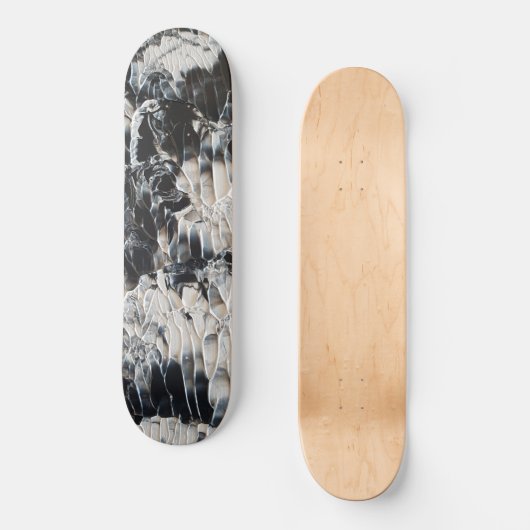Schwarzweiß gestrichene Wirbel Skateboard Deck (Vorderseite)