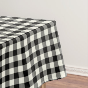 Schwarzweiss-Gingham-Baumwolltischdecke Tischdecke