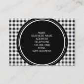 Schwarzweiss-Gingham, Ihr Monogramm Visitenkarte (Rückseite)