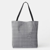 Schwarzweiß-Gingham-Karo-Muster Tasche (Rückseite)