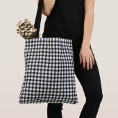 Schwarzweiß-Gingham-Karo-Muster Tasche (Von Nahem)