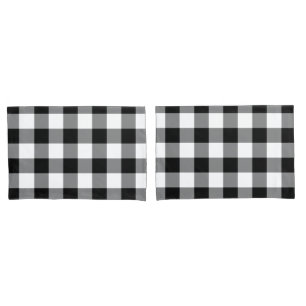 Schwarzweiss-Gingham-Muster Kissenbezug
