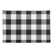 Schwarzweiss-Gingham-Muster Kissenbezug (Rückseite-Rechts)