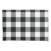 Schwarzweiss-Gingham-Muster Kissenbezug (Vorderseite-Links)
