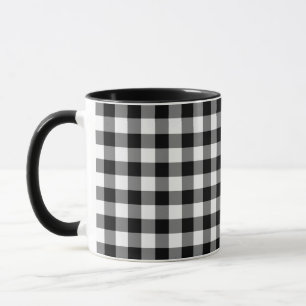 Schwarzweiss-Gingham-Muster Tasse