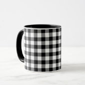 Schwarzweiss-Gingham-Muster Tasse (Vorderseite Links)