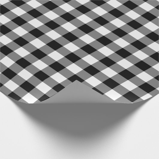 Schwarzweiss-Gingham-Packpapier Geschenkpapier (Ecke)