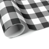 Schwarzweiss-Gingham-Packpapier Geschenkpapier (Rolleneckpunkt)