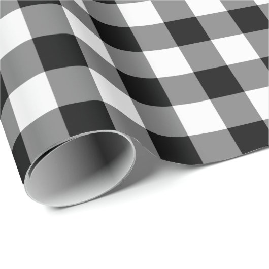 Schwarzweiss-Gingham-Packpapier Geschenkpapier (Rolleneckpunkt)