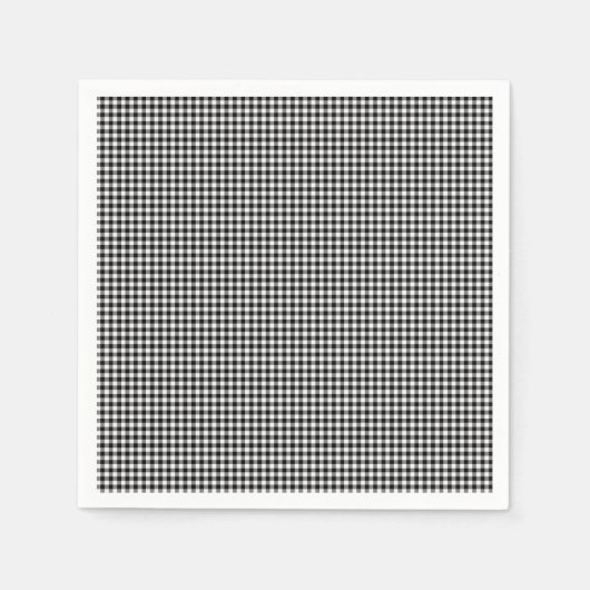 Schwarzweiß-Gingham-PAPER-PARTY-TELLER Serviette (Vorderseite)