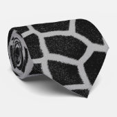 Schwarzweiss-Giraffen-Druck Krawatte (Gerollt)