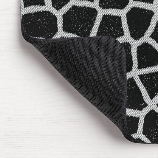 Schwarzweiss-Giraffen-Druck Mousepad (Ecke)