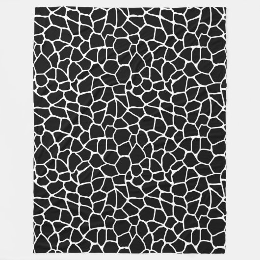 Schwarzweiss-Giraffen-Druck-Tier-Muster Fleecedecke (Vorderseite)