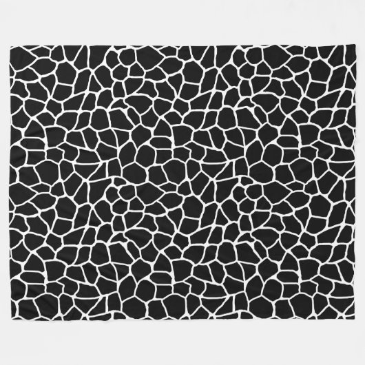 Schwarzweiss-Giraffen-Druck-Tier-Muster Fleecedecke (Vorderseite (Horizontal))