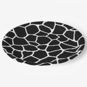 Schwarzweiss-Giraffen-Druck-Tier-Muster Pappteller (Schrägansicht)