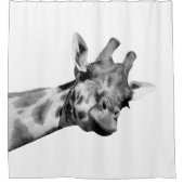 Schwarzweiss-Giraffen-Porträt Duschvorhang (Vorderseite)