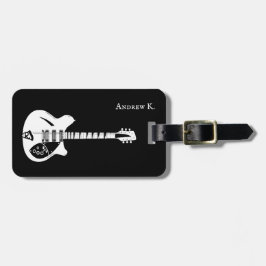 Schwarzweiß-Gitarre, Gitarrist-Reise Gepäckanhänger