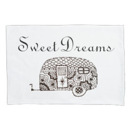 Schwarzweiss-glamper süße Träume Kissenbezug