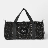 Schwarzweiß glänzende Glitzer Glitzern Monogram Duffle Bag (Vorderseite)