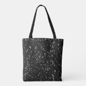 Schwarzweiß glänzende Glitzer Glitzern Monogram Tasche (Rückseite)