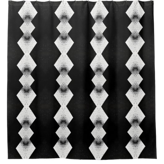 Schwarzweiß-Glitzer Diamant-Duschvorhang Duschvorhang (Vorderseite)