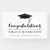 Schwarzweiss-Glückwunsch-Abschluss Banner (Horizontal)