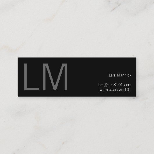 Schwarzweiss-gotisches Mini Visitenkarte (Vorderseite)