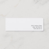 Schwarzweiss-gotisches Mini Visitenkarte (Rückseite)