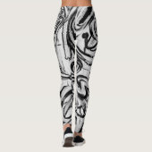 Schwarzweiss-Graffiti-Leggings Leggings (Rückseite)