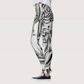 Schwarzweiss-Graffiti-Leggings Leggings (Links)