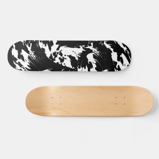 Schwarzweiß-Graffiti-Spritzer Skate Deck Skateboard (Horizontal)