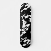 Schwarzweiß-Graffiti-Spritzer Skate Deck Skateboard (Vorne)