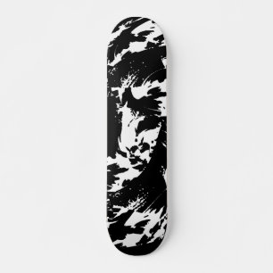 Schwarzweiß-Graffiti-Spritzer Skate Deck Skateboard