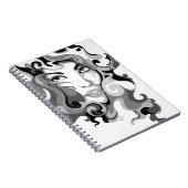 Schwarzweiss-Graffitimädchennotizbuch Notizblock (Rechte Seite)