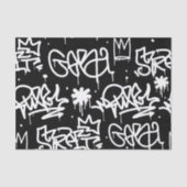 Schwarzweiss-Graffitimuster Seidenpapier (Vorderseite)