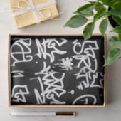 Schwarzweiss-Graffitimuster Seidenpapier (Geschenk)