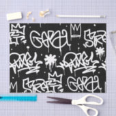 Schwarzweiss-Graffitimuster Seidenpapier (Handwerk)