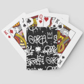 Schwarzweiss-Graffitimuster Spielkarten (Rückseite)