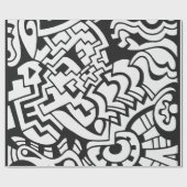 Schwarzweiss-Graffitistraßenkunst Geschenkpapier (Flach)