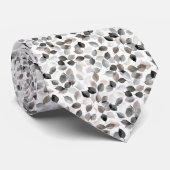 Schwarzweiß & Grau Blätter Elegant Krawatte (Gerollt)