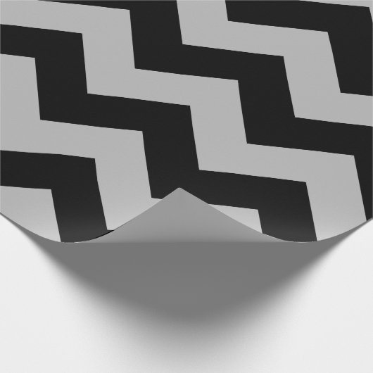 Schwarzweiß-Grau-Extra große Zickzack Schleifpapie Geschenkpapier (Ecke)