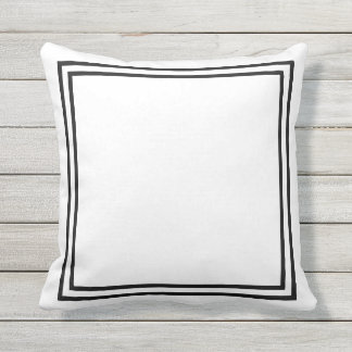 Schwarzweiss-Grenzgerahmtes Throw-Kissen Kissen Für Draußen