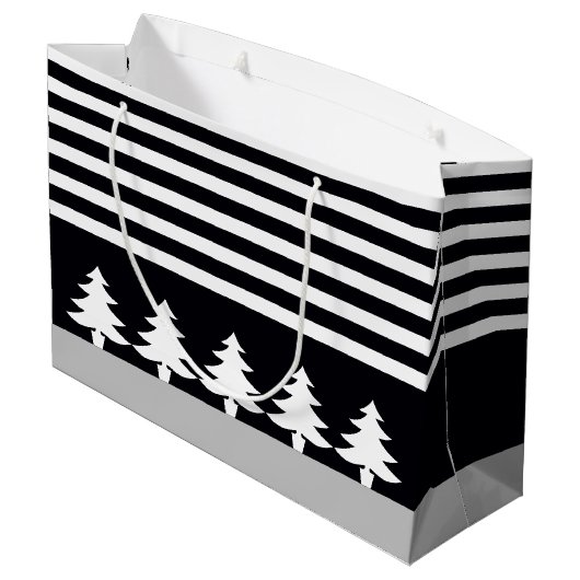 Schwarzweiß Große Geschenktüte (Rückseite Schrägansicht)