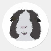 Schwarzweiß-Guinea Runder Aufkleber (Vorderseite)