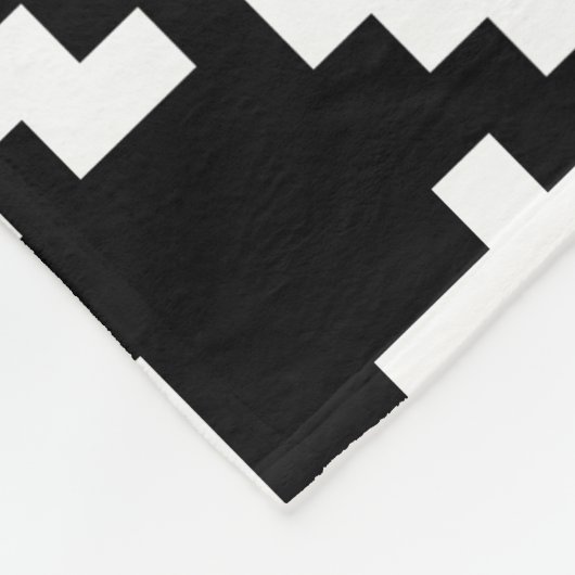 Schwarzweiss-Hahnentrittmuster Fleecedecke (Ecke)